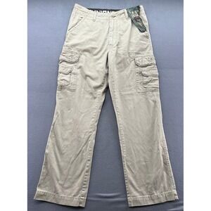 VTG Unionbay Mens Cargo Pants Sx 34x34 Khaki Tan Straight Leg Multi Pocket